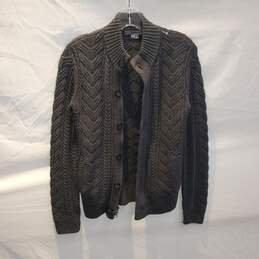 Vince Button/Zip Up Wool Blend Knit Cardigan Sweater Size M