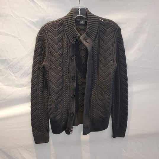 Vince Button/Zip Up Wool Blend Knit Cardigan Sweater Size M image number 1
