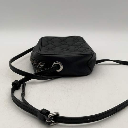 Marc Jacobs Womens Black Maroon Quilted Adjustable Strap Zipper Crossbody Bag image number 4