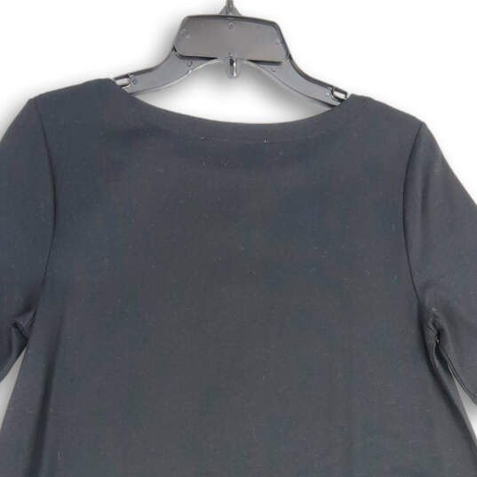 NWT Womens Black Round Neck Short Sleeve A-Line Dress Size Medium image number 4