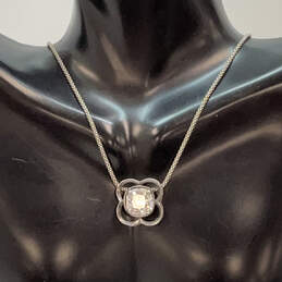 Designer Silpada Sterling Silver Cubic Zirconia Stone Pendant Necklace