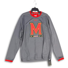 NWT Mens Gray Heatgear Long Sleeve Maryland Terrapins T-Shirt Size Large