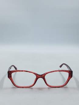 Versace Red Croc Printed Oval Eyeglasses alternative image
