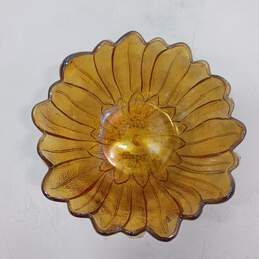 Indiana Lily Pons Amber Carnival Glass Candy Dish alternative image