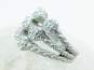 Judith Ripka Sterling Silver CZ Split Cable Shank Hearts Ring 8.2g image number 3