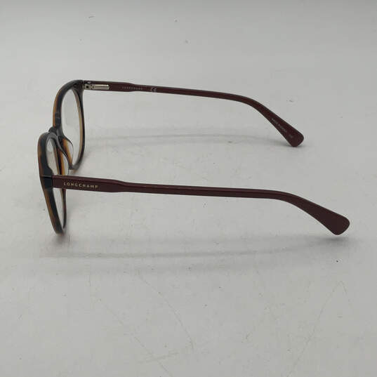 Womens Brown Tortoise Plastic Frame Designer Round Eyeglasses With Case image number 4