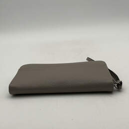 Womens Gray Leather Credit Card Holder Inner Zipper Pocket Wristlet Wallet alternative image