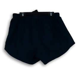 Womens Black Blue Flat Front Elastic Waist Pull-On Athletic Shorts Size M alternative image