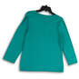 NWT Womens Blue Split Neck Long Sleeve Pullover Blouse Top Size X-Large image number 2