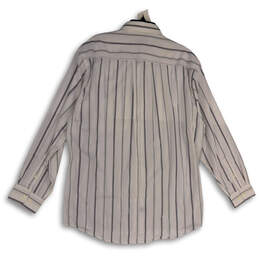 NWT Mens White Striped Long Sleeve Spread Collar Dress Shirt Size 17 34/35 alternative image