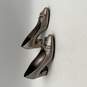 J. Renee Womens Silver Bow Round Toe Slip On Pump Heels Size 6.5 M image number 1