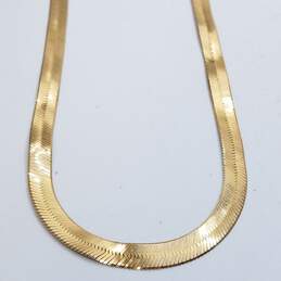 Silk Flex 14K Gold 20in Herringbone 6.8mm Necklace 22.8g