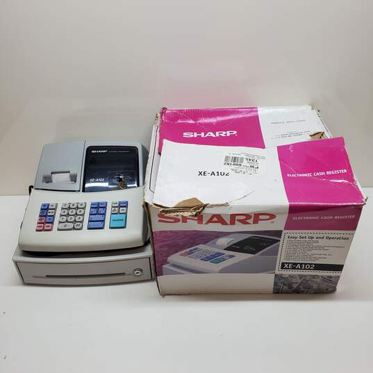 Sharp Electronic Cash Register XE-A102 W/Box Untested #3 image number 1