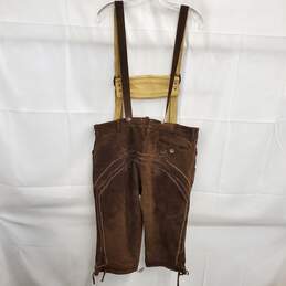 Gaudi Leather Vintage Brown Suede Lederhosen Size 54