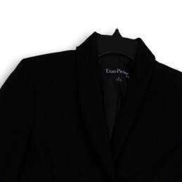 Womens Black Long Sleeve Shawl Lapel Single Breasted 4 Button Blazer Size 8