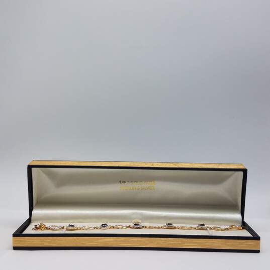 Ross Simons Gold Over Sterling Diamond & Sapphire Bracelet w/Box 7.1g image number 10