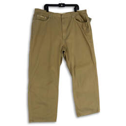 NWT Mens Khaki Flat Front 5-Pocket Design Relaxed Fit Ankle Pants Sz 44x30