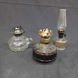 Bundle of 3 Vintage Oil Lamps
