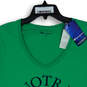 NWT Womens Green Short Sleeve Notre Dame V-Neck Pullover T-Shirt Size XL image number 3