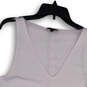 Womens White Sleeveless V-Neck Side Slit Pullover Tank Top Size Small image number 3