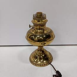 Vintage Brass Tabletop Converted Oil Lamp alternative image