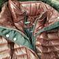 Womens Brown Pockets Long Sleeve Hooded Full Zip Puffer Jacket Size Large image number 5