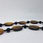 Sterling Silver 1 Inch Tiger Eye Onyx Toggle Necklace 59.2g image number 6