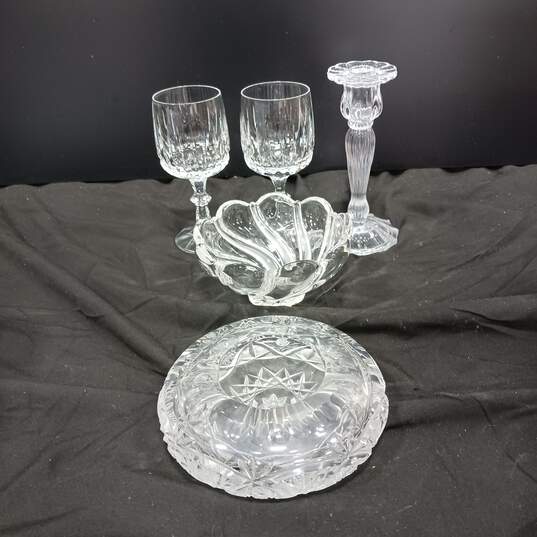 Buy the Vintage Lead Crystal Lot of Assorted Glassware