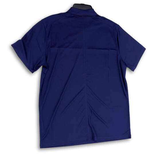 Mens Blue Dri-Fit Philadelphia 76ers Short Sleeve Polo Shirt Size Large image number 2