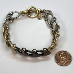 Designer Lucky Brand Gold And Silver-Tone Toggle Clasp Chain Bracelet alternative image