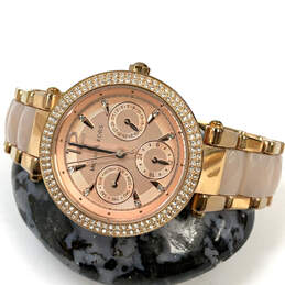 Designer Michael Kors Gold-Tone Chronograph Round Dial Analog Wristwatch