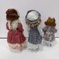 3pc Set of Assorted Retro Porcelain Dolls W/Stands image number 2