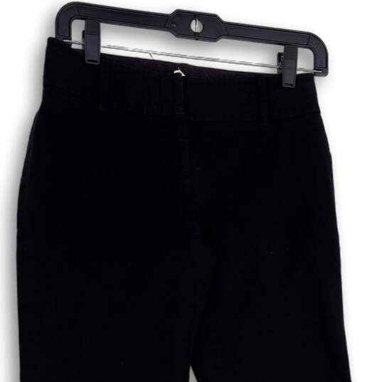 Womens Black Flat Front Pockets Formal Straight Leg Dress Pants Size 0 image number 3