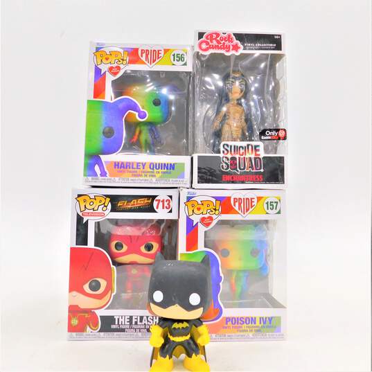 DC Funko Pops Pride Harley Quinn & Poison Ivy W/ The Flash & Rock Candy Suicide Squad Enchantress image number 1
