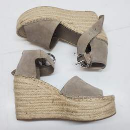 Marc Fisher Alida Braided Espadrille Wedge Sandals Tan Suede Size 6.5M alternative image