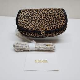 MK Michael Kors Leopard Animal Print Shoulder Crossbody Bag Clutch
