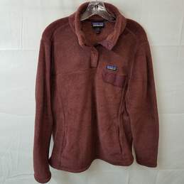 Patagonia Burgundy Long Sleeve Pullover Polartec Sweater Adult Size XL