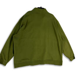 Mens Green Long Sleeve Mock Neck Half-Zip Pullover Sweatshirt Size 4XL alternative image