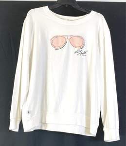 Karl Lagerfeld Womens White Long Sleeve Crew Neck Pullover Sweatshirt Size L