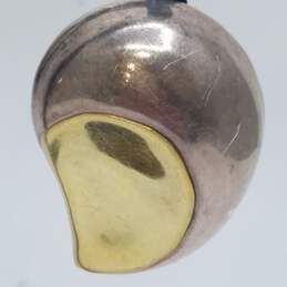 Latji TS-TR 925 Sterling Brass Two-Tone Rain Drop Design Clip-On Earrings 21.7g alternative image