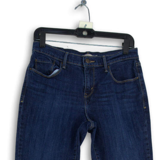Womens Blue Denim Dark Wash 5-Pocket Design Bootcut Jeans Size 6 image number 3