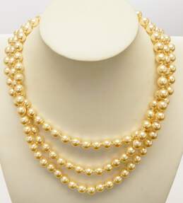 The Franklin Mint Jackie's Pearls Faux Pearl Multi Strand Necklace 122.6g
