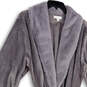 NWT Womens Purple Faux Fur Long Sleeve Tie Waist Wrap Robe Size 2X-3X image number 3