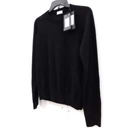 Saint Laurent Paris Crew Neck Long Sleeve Women's Sweater in Black Cashmere Size L with COA NWT alternative image