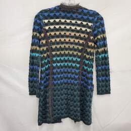 Nic +Zoe Cardigan Striped Crochet Knit Sweater Size PP alternative image