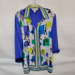 Vintage Diane Gilman Silk Button Up Shirt No Size