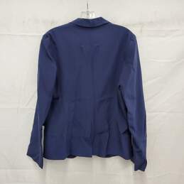 NWT Amour Vert WM's 100% Silk Navy Blue Two Button Blazer Size L alternative image