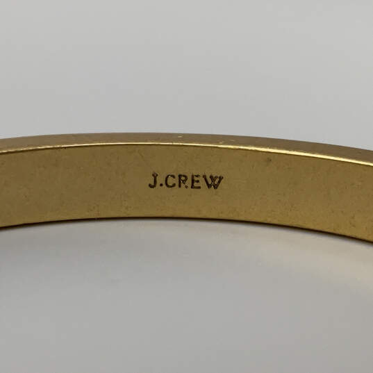 Designer J. Crew Gold-Tone Crystal Rhinestone Classic Bangle Bracelet image number 4