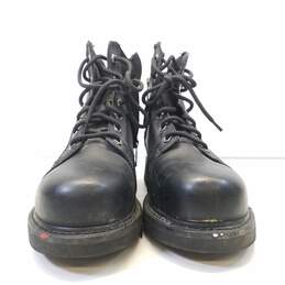 Harley Davidson Black Steel Toe Leather Ankle Lace Zip Boots Men's Size 7 M alternative image