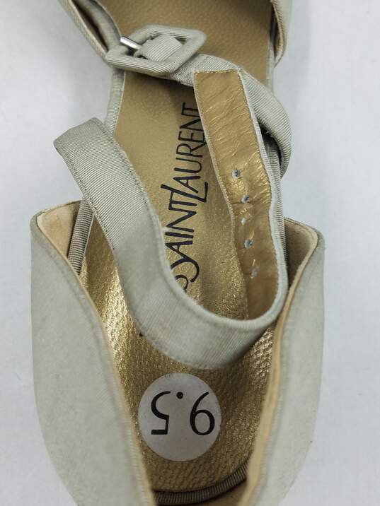 Authentic YSL Gray D'Orsay Pumps W 9.5M image number 8